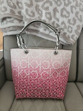 Calvin Klein Pink Ombre Logo Tote